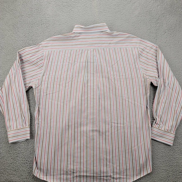 Alan Flusser Shirt Mens XL Blue Red Striped Long Sleeve Classic Button Down - Picture 5 of 13